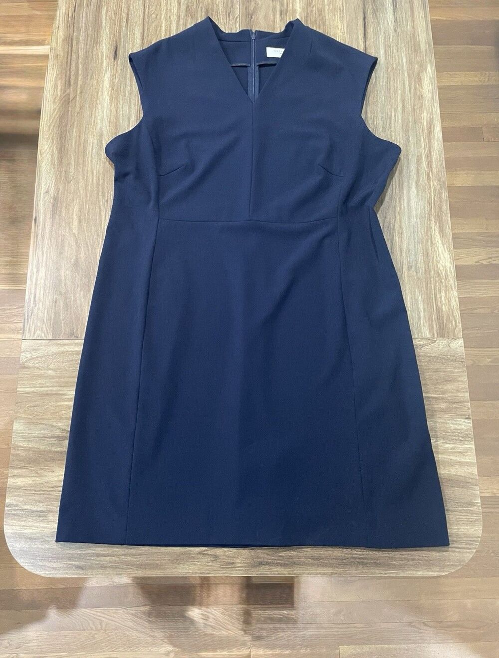 MM Lafleur Aditi WonderTex Dark Navy Blue Sheath Dress Careerwear Women Sz 2X - Picture 2 of 7